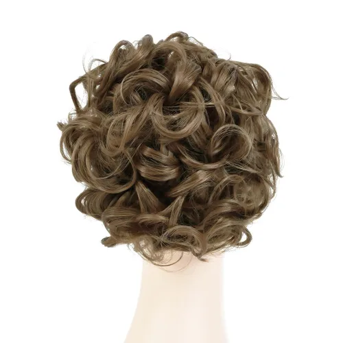 Miniatura 3 de Rose bud Postizo de Moño Rizado Extensiones de Moño Coletero Peinado Recogido Peinetas Sintéticas en Moño Desordenado Postizo de Cabello
