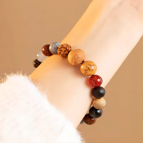 Miniatura 3 de 19 Seeds Multi Treasures Bodhi Luck Bracelet Handmade Colorful Beaded Bracelets for Meditation and Yoga Practices - Gifts for Women Men Boys Girls