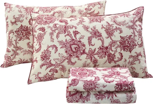 Miniatura 60 de FADFAY Juego de sábanas de rosas blancas, ropa de cama vintage floral de rosas, ropa de cama estilo rústico, 100% algodón egipcio percal, 800 hilos