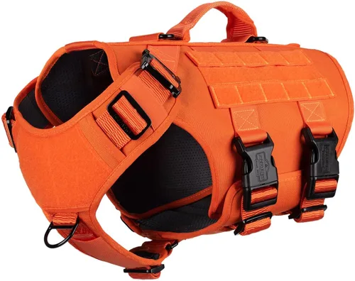 ICEFANG GN3 - Arnés táctico para perros con 6 hebillas, chaleco Molle con asa, cobertura de 3/4 del cuerpo, panel de gancho y bucle para parche de