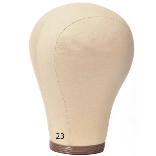 Miniatura 12 de Cabeza de lona para peluca, cabeza de bloque de lona para hacer pelucas, cabeza de maniquí con soporte y agujero de montaje (21 pulgadas)