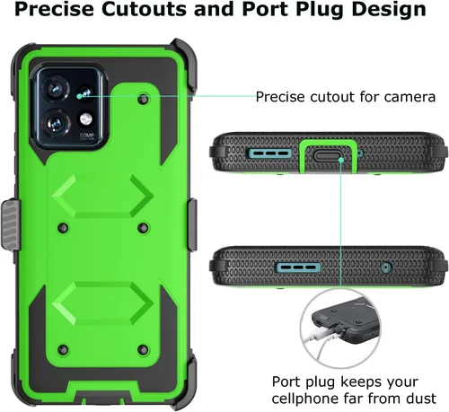 Miniatura 5 de Funda para Moto Edge Plus 2023, para Motorola Edge+ (2023) 5G UW, funda con clip para cinturón de cuerpo completo, protección de grado militar, a