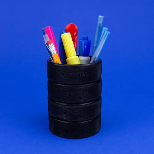 Miniatura 4 de Enfriador de latas de cerveza hecho de 4 discos de hockey sobre hielo reales, soporte aislado de 12 onzas para regalos de papá de hockey
