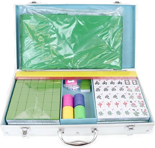 Miniatura 3 de Juego de mahjong filipino chino 144 azulejos de melamina numerados (perro de alumbre)