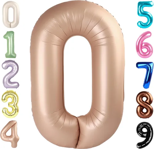 Miniatura 248 de Globos de números de 5 globos de 40 pulgadas, decoraciones de cumpleaños azules para niños y niñas, globos de números azul marino grandes