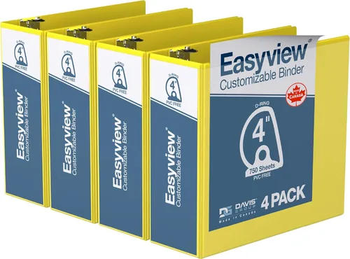 Miniatura 20 de Easyview - Carpetas prémium de 3 anillas con cubiertas transparentes y anillos en D, carpetas para escuela u oficina, 5 pulgadas, paquete de 4