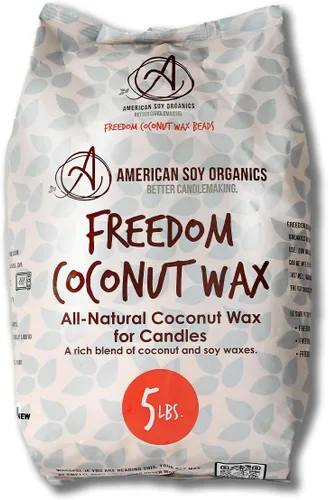 American Soy Organics Freedom - Cuentas de cera de soja de coco para hacer velas, suministros naturales para hacer velas, sin parafina, cera de