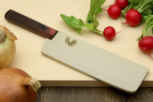Miniatura 8 de Yoshihiro VG10 Cuchillo Nakiri japonés para verduras con mango de palisandro (165mm (6.5'')) de Serie Damascus de 46 capas