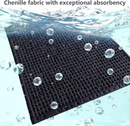 Miniatura 5 de Alfombras de baño antideslizantes lavables, alfombra de baño súper absorbente y delgada de secado rápido de pelo bajo para baño pequeño