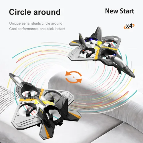 Miniatura 3 de Avión de control remoto V17 RC, aviones RC de combate para niños y adultos de 8 a 16 años, aviones de control remoto con luz LED, 2 baterías, giro