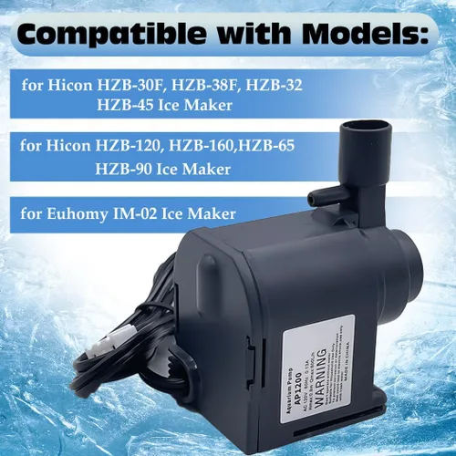 Miniatura 2 de AP1200 AC120V Bomba de agua para máquina de hielo Euhomy, bomba de agua comercial de gran flujo para HZB-30F, HZB-38F, HZB-32, HZB-45, HZB-65