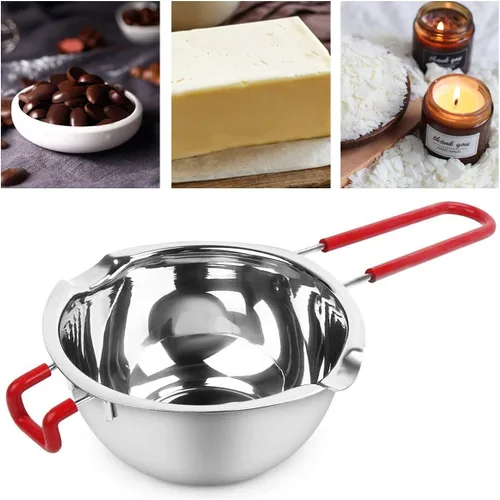 Miniatura 4 de Paquete de 2 ollas de acero inoxidable con doble caldera de chocolate, olla para derretir jabón, velas, caramelos, caramelos, velas, cera, a prueba