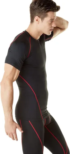 Miniatura 4 de TSLA Camisas térmicas de compresión de manga corta para hombre, camiseta deportiva deportiva atlética, camiseta para correr con equipo de invierno