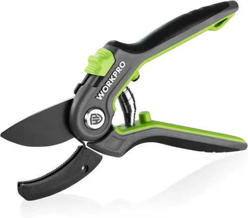 Miniatura 9 de WORKPRO Tijeras de podar de derivación, podadora manual de jardinería de acero inoxidable de 8 pulgadas, tijeras profesionales para recortar jardín