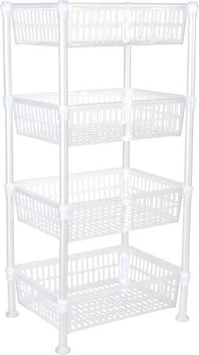 Miniatura 10 de Kitchen Details Estante grande de 4 niveles para cesta Redondo Almacenamiento y organizador Cocina Baño Lavandería Oficina Bueno