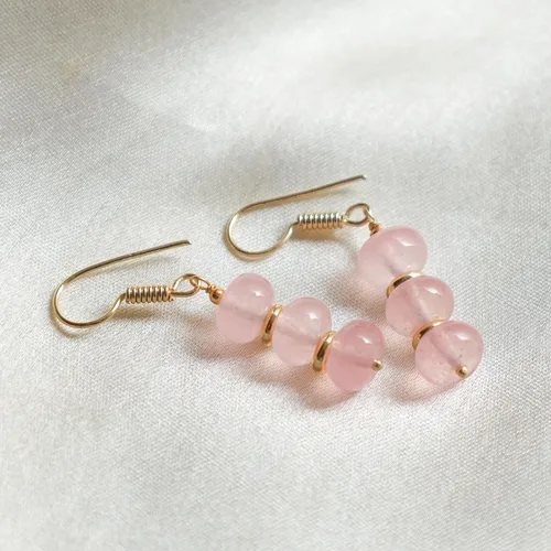 Miniatura 6 de Gempires - Aretes ligeros con cuentas hechas a mano, hipoalergénicos, chapados en oro, aretes colgantes para mujer