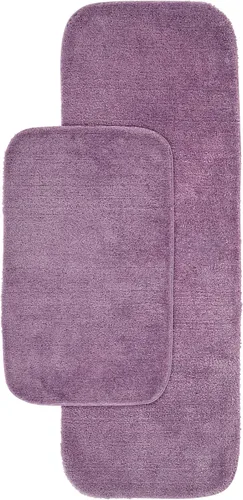 Miniatura 52 de Garland Rug 2 alfombras de baño tradicionales de nailon lavables color morado (17 x 24 pulgadas, 21 x 34 pulgadas), suaves, absorbentes y elegantes