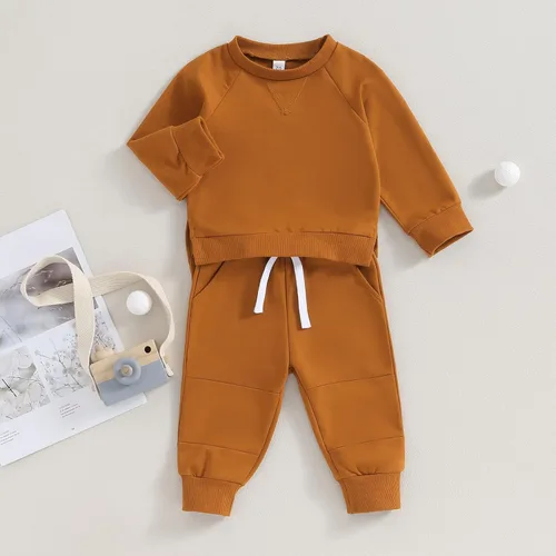 Miniatura 3 de Conjunto de ropa deportiva de manga larga con cuello redondo y pantalones para bebé niño