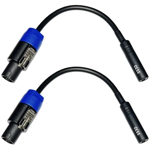 Miniatura 4 de CNCESS CESS-025 1/4 TS hembra a Speakon Cables de altavoz - Adaptador Speakon a conector mono de 0.250 in - Adaptador de enchufe de altavoz 1/4