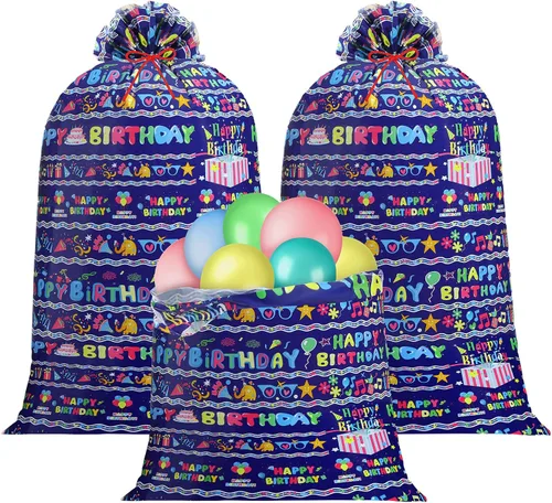 Zonon 3 bolsas de regalo de cumpleaños extragrandes de 56 pulgadas, bolsas de regalo de gran tamaño para festividades, bolsas de regalo para regalos