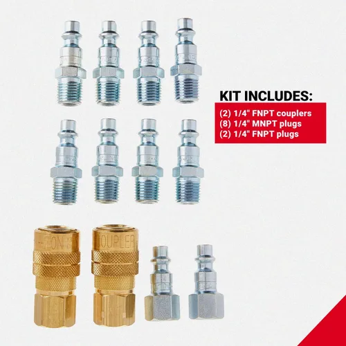 Miniatura 3 de Milton S-210 NPT kit acople y conector macho, NPT 1/4'' (12 unidades)