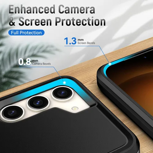 Miniatura 4 de Funda para Samsung Galaxy S23 con protector de pantalla HD, doble capa de grado militar probada contra caídas, resistente, a prueba de golpes, Negro