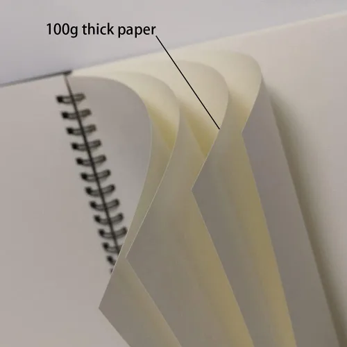 Miniatura 4 de YUREE Cuaderno en espiral B5 sin rayas, papel en blanco grueso de 3.53 oz/m² y cubierta rígida de estraza, 65 hojas (130 páginas), paquete de 3, Azul