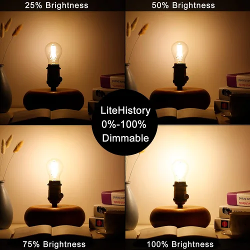 Miniatura 6 de LiteHistory Bombilla LED A15 regulable de 4 W igual a 40 W, bombilla LED E26, AC120V, bombilla LED vintage Edison para bombillas de ventilador