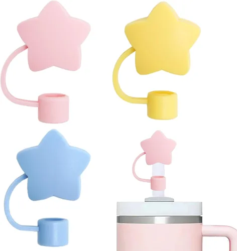 Miniatura 19 de 6 fundas de paja con diseño de flores bonitas compatibles con vasos Stanley de 30 y 40 onzas, tapas reutilizables de silicona para popotes, 18-6