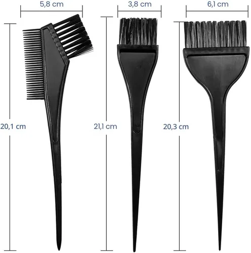 Miniatura 2 de Juego de brochas y tazones de color para teñir el cabello, juego de brochas de color para mezclar tazón, peine para teñir el cabello (negro)