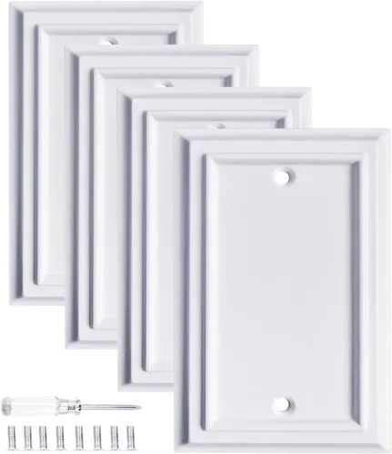 Cubiertas de salida decorativas de color blanco puro, placas de pared, cubiertas de interruptor de luz de fibra de bambú, cubierta de interruptor de