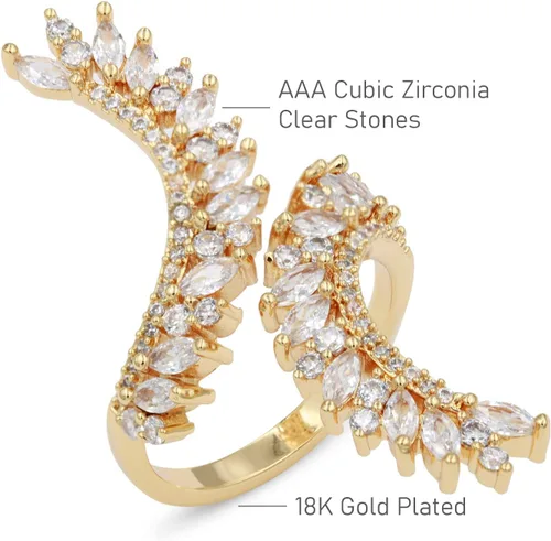 Miniatura 3 de Lavencious Anillo de moda de cóctel ajustable de 6 a 8.5 CZ Marquise Shape Jewelry para mujer
