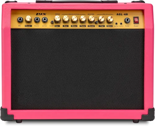 Miniatura 31 de LyxPro Amplificador de guitarra eléctrica de 20 W, altavoz incorporado, conector para auriculares y entrada auxiliar que incluye ganancia, graves