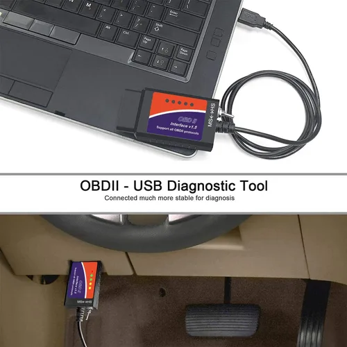 Miniatura 7 de Adaptador USB ELM327 OBD2 Escáner para Windows, herramienta de escaneo de diagnóstico ELMconfig FoCCCus con interruptor MS-Can/HS-Can para vehículos