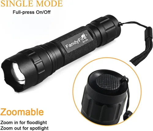 Miniatura 2 de 940nm IR linterna iluminador luz infrarroja visión nocturna foco ajustable LED linterna antorcha para caza (no incluye batería)