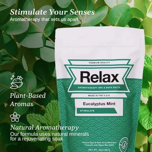 Miniatura 4 de Relax Spa & Bath Sales de baño de aromaterapia para bañera de hidromasaje, baño o spa, bolsa de 2 libras con infusión de magnesio, sal de baño
