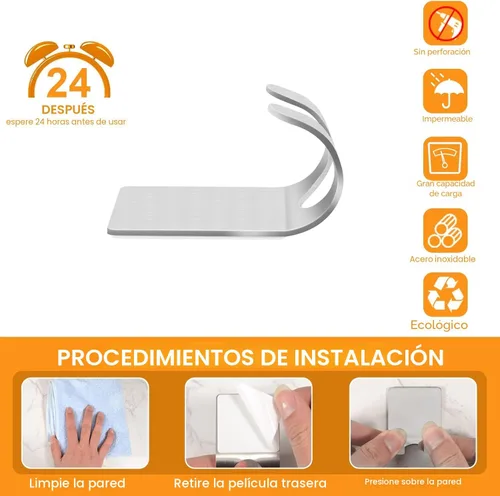 Miniatura 6 de CGBE 4 Paquetes Ganchos de Ducha para Interior de Ducha, Soporte Colgador Autoadhesivo para Afeitadora para Baño, Ganchos de Pared Sin Daños