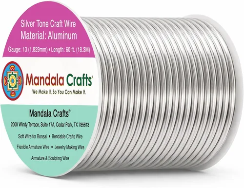 Miniatura 332 de Mandala Crafts - Alambre de aluminio anodizado de 8 calibre para hacer joyas - 9.75 m de alambre flexible negro colorido - Flexible para bonsái