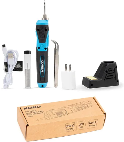 Miniatura 5 de NEIKO 40421A Kit de Soldadura Inalámbrico, Lápiz de Soldadura USB Mini Recargable, Kit de Soldadura Eléctrica de Calentamiento Rápido 356-750°F