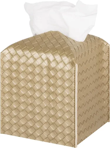 Miniatura 30 de Funda para caja de pañuelos de piel sintética, estuche cuadrado para pañuelos faciales, dispensador de papel facial para baño, encimera de tocador