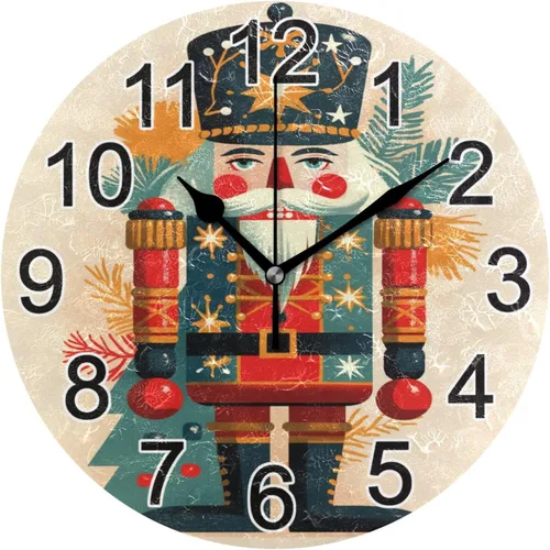 Miniatura 54 de Hummingbird - Reloj de pared de resorte redondo de 10 pulgadas, sin tictac, silencioso, funciona con pilas, reloj analógico atómico de cuarzo