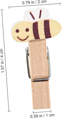 Miniatura 2 de ABOOFAN 40 piezas de gancho resistente decoración de madera mini pinzas para la ropa de belén artesanía foto mini clip foto papel pinzas de madera