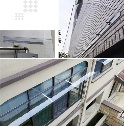 Miniatura 9 de Toldo moderno para exteriores, toldo transparente para puerta delantera, toldo invisible, cubierta de policarbonato con protección UV, refugio