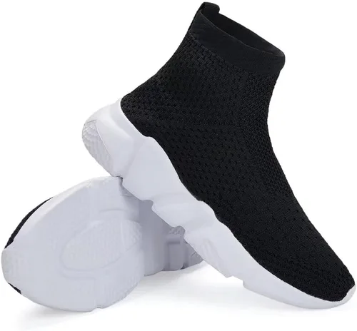 Miniatura 7 de YAVY Tenis para niños, tenis para niñas, tenis para niños, zapatos deportivos sin cordones, transpirables, de caña alta, atléticos, ligeros