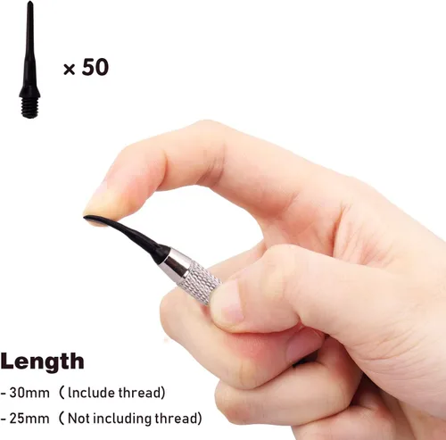 Miniatura 4 de Turnart Dardos de punta de plástico - Juego de dardos profesionales de punta suave para tablero electrónico de 9 piezas, 18 gramos con 50 puntas