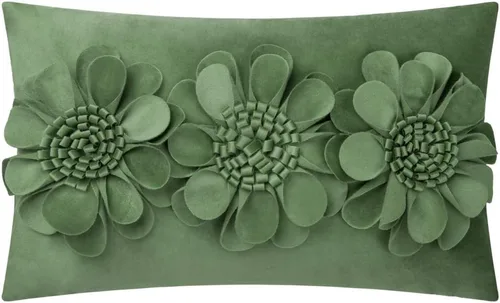 Miniatura 14 de JWH Funda de almohada decorativa con diseño de flores 3D, funda de almohada decorativa de girasol, cojín de terciopelo, funda de almohada floral