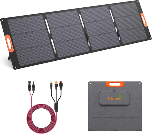 Miniatura 9 de Solarapex Panel solar portátil de 100 W, IP67 impermeable ETFE laminación de una pieza, cargador plegable de 23.5% de eficiencia, salida