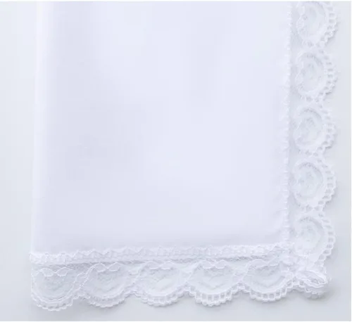 Miniatura 7 de Deeorla Pañuelo de encaje de algodón para mujer, pañuelos de boda blancos para mujer