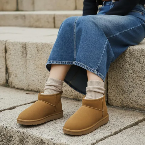 Miniatura 33 de CUSHIONAIRE, Hip 2 - Botas de nieve de gamuza auténtica para mujer, sin cordones, con cómodo forro de piel de oveja sintética + espuma viscoelástica