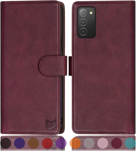 SUANPOT Funda tipo cartera para Samsung Galaxy A03S 【Bloqueo RFID】 Soporte para tarjetas de crédito, libro de folio con tapa de cuero PU Funda a
